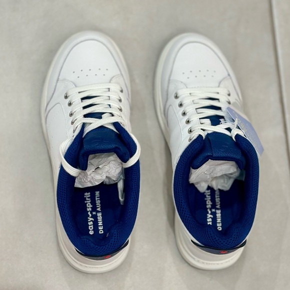 NEW Easy Spirit x Denise Austin Dilli Pickleball White / Blue Sneakers- Size 8W - Picture 4 of 10